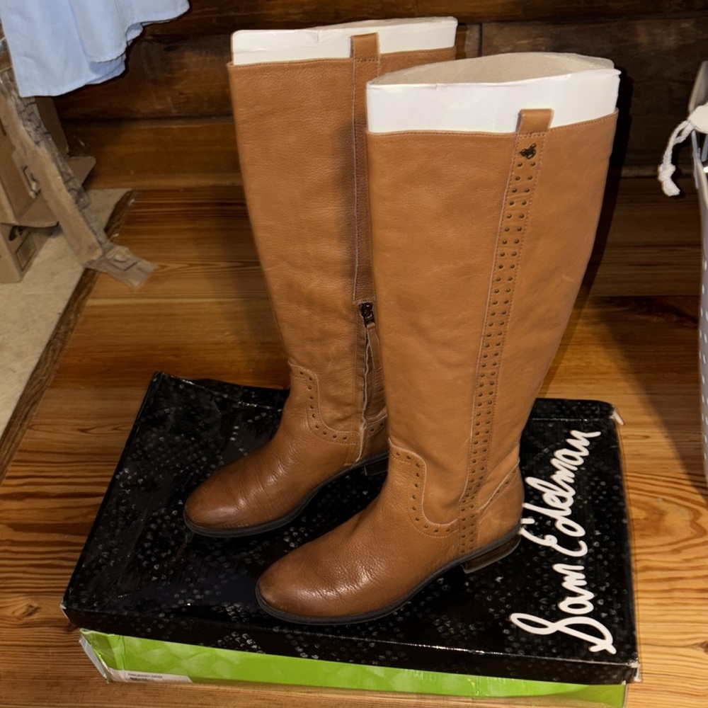 Same Edelman Tan Leather Boots